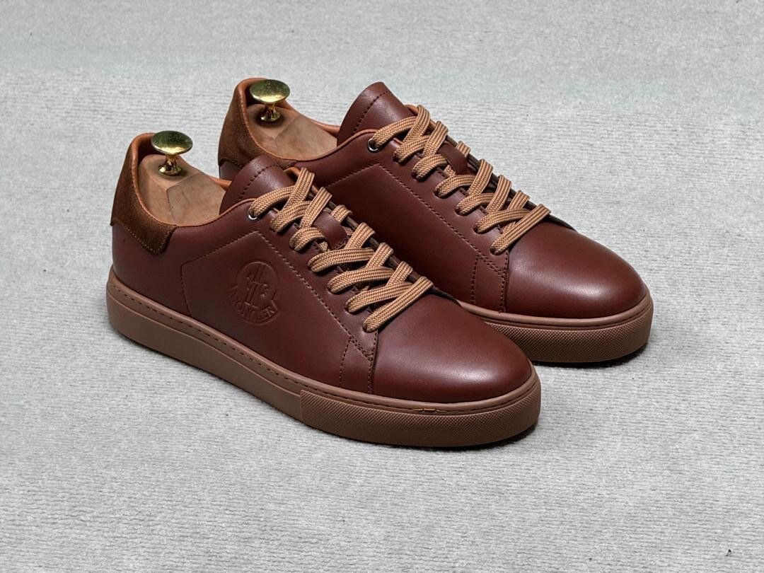 Baskets élégantes en cuir homme