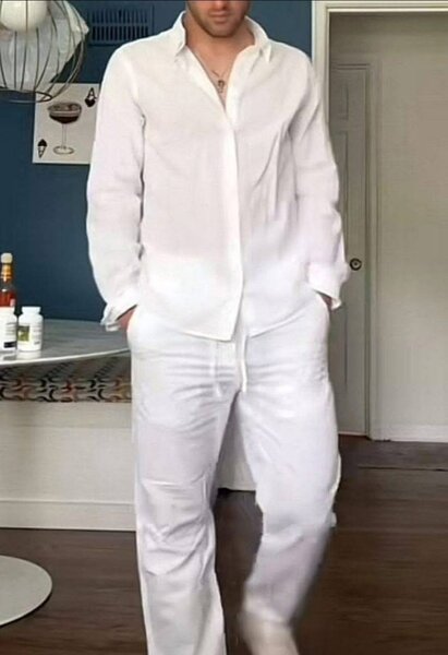 Ensemble blanc élégant homme