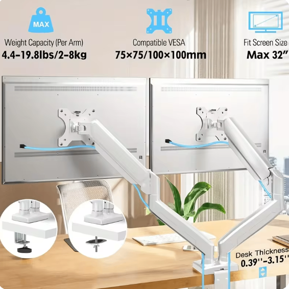 Support double écran réglable