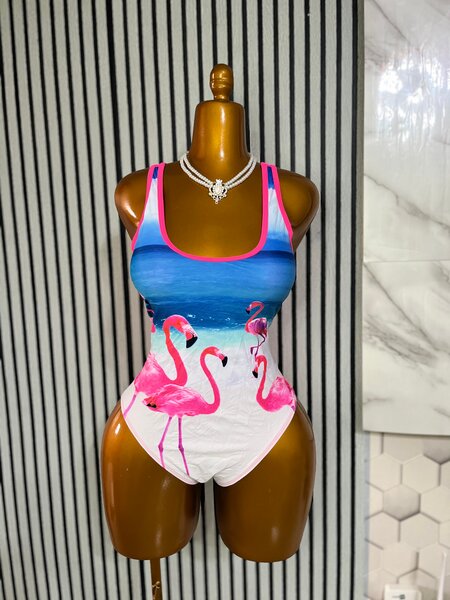 Maillot de bain flamant rose