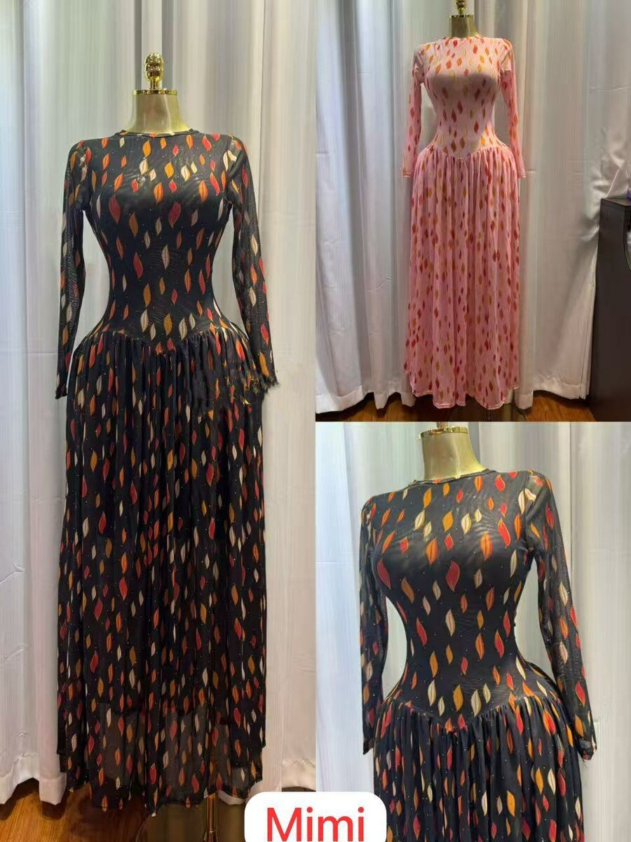 Robe longue imprimée élégante pour femme