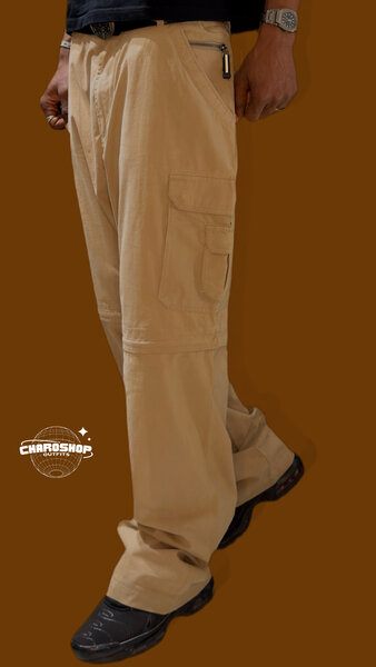 Pantalon cargo convertible beige