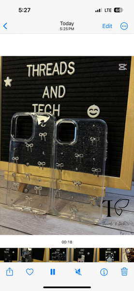 Clear bow phone case