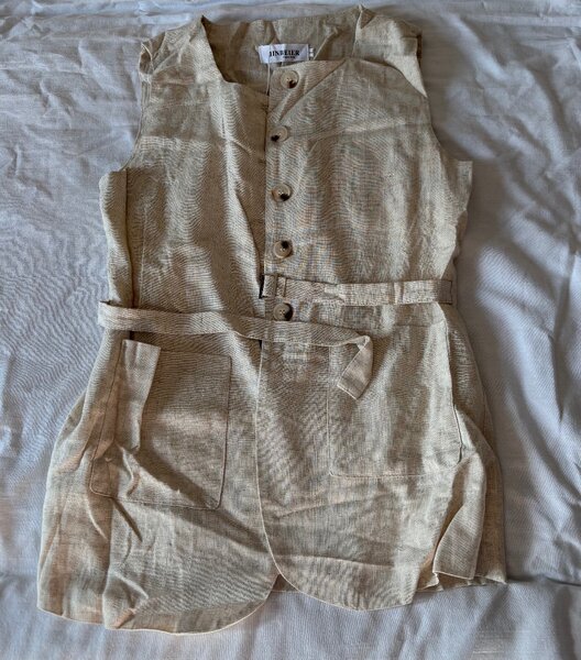 Новые двойка-костюм Лён(жилет и штаны)