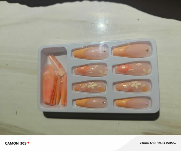 Faux ongles floraux élégants