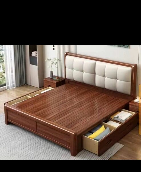 Lit avec rangement en bois