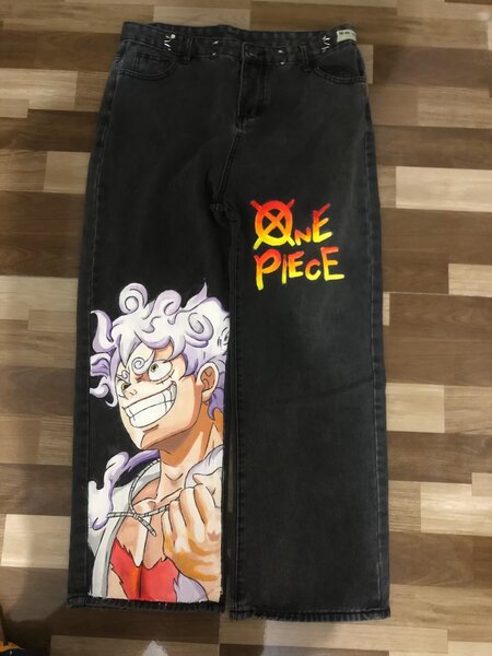 Jeans personnalisés One Piece, Bleu