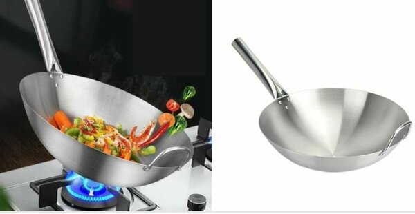 Silver coated frying pan