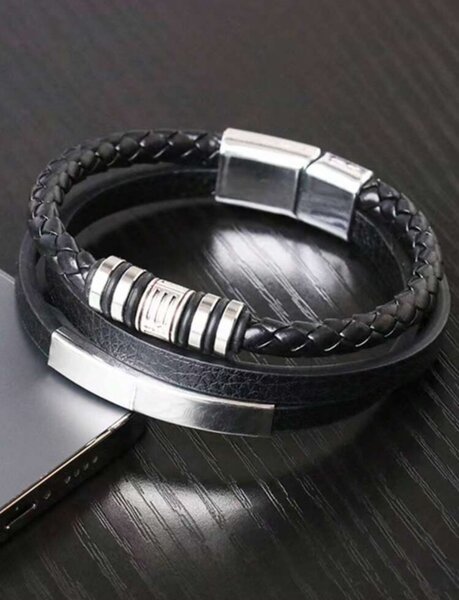 Bracelet en cuir tressé élégant