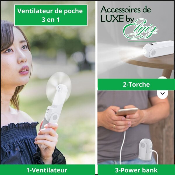Mini ventilateur 3en1 4800mAh