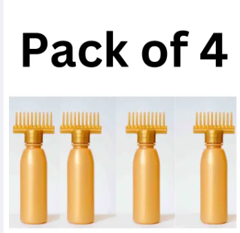 pack of 4 hair oil bootel with comb
