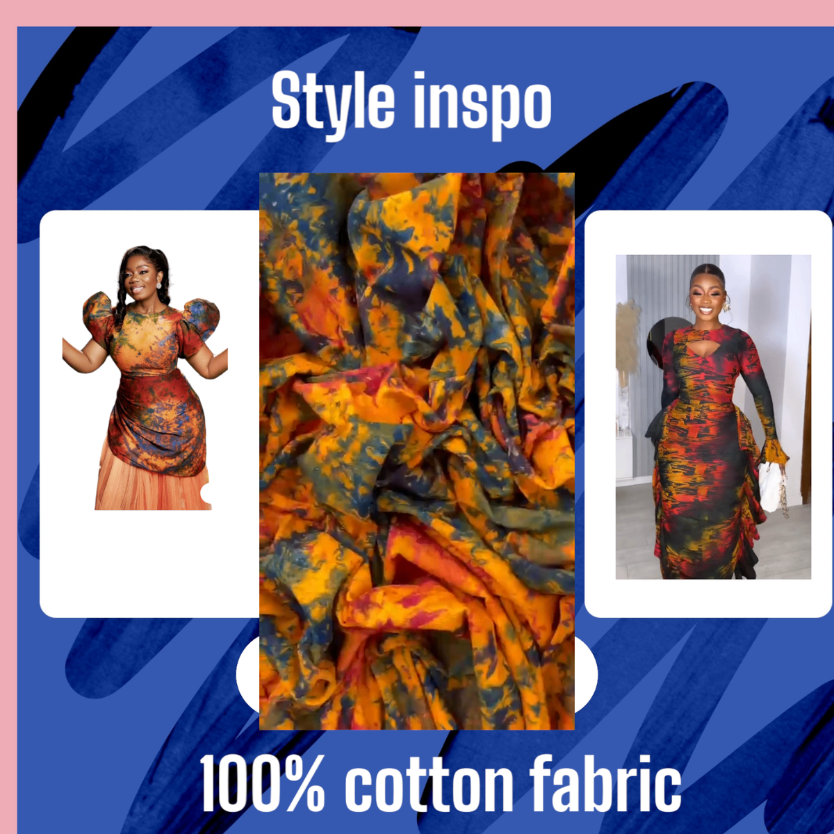 Hand dyed batik fabric