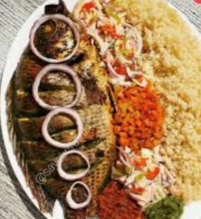 Poisson braisé avec accompagne