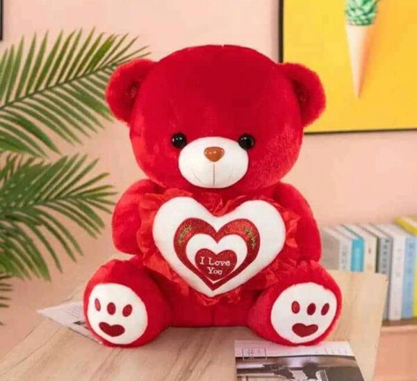Peluche Ours Rouge avec Coeur 'I Love You'