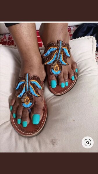 African beaded slippers