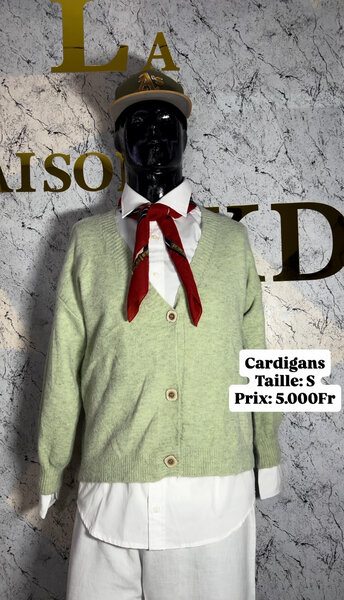 Cardigan en laine vert S