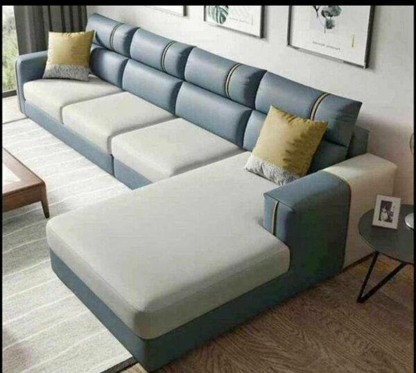 Canapé modulable en cuir gris