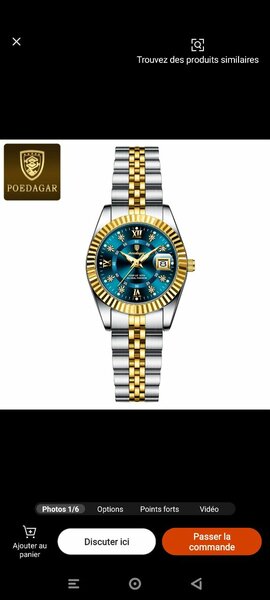 Montre Homme POEDAGAR Métal Luxe