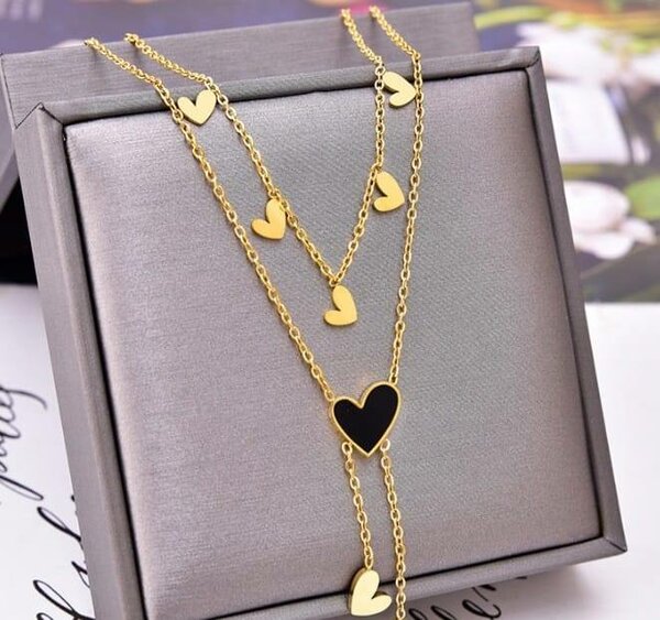 Gold Heart Layered Necklace
