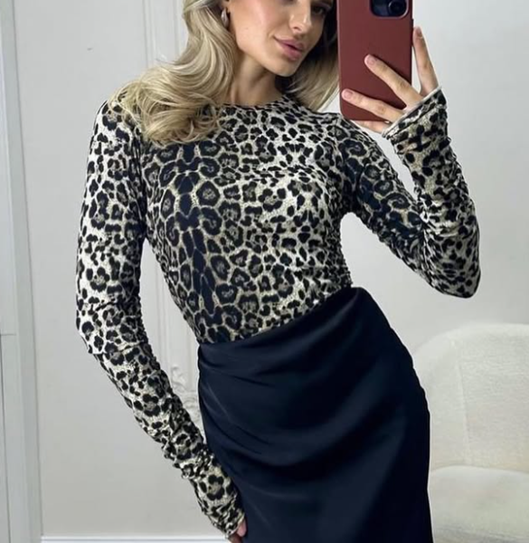 Леопардовый лонгслив