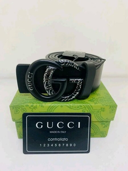 Ceinture Gucci en cuir noir