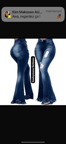 Jean évasé taille haute