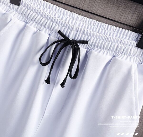 Sports Short Sleeve T-Shirt & Shorts Set - 2 Piece - White