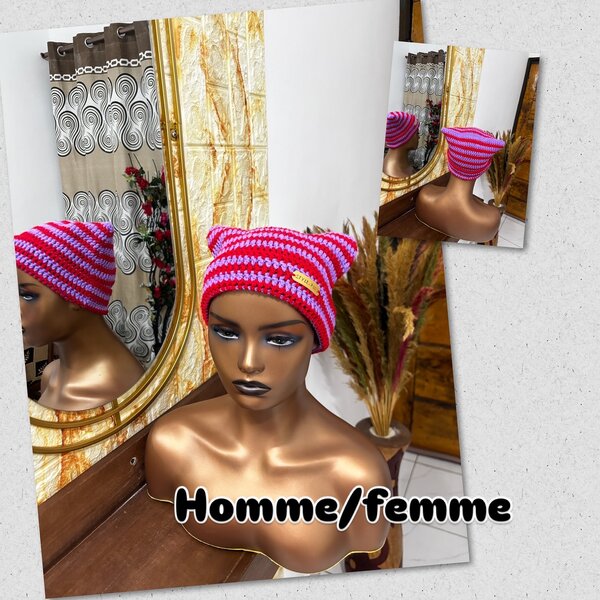 Bonnet tricoté multicolore