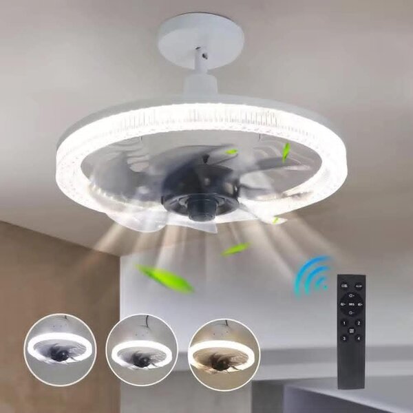 Luminaire ventilateur LED télécommande