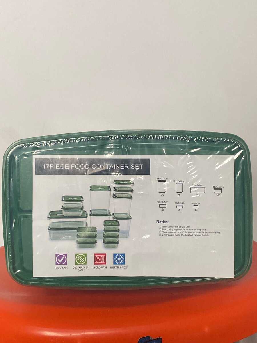 17 Piece Plastic Storage Containers