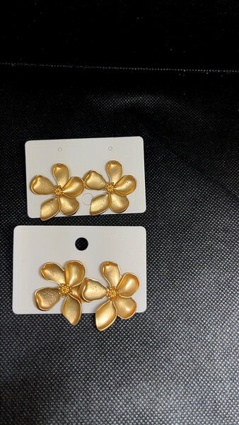 Boucles d'oreilles florales dorées