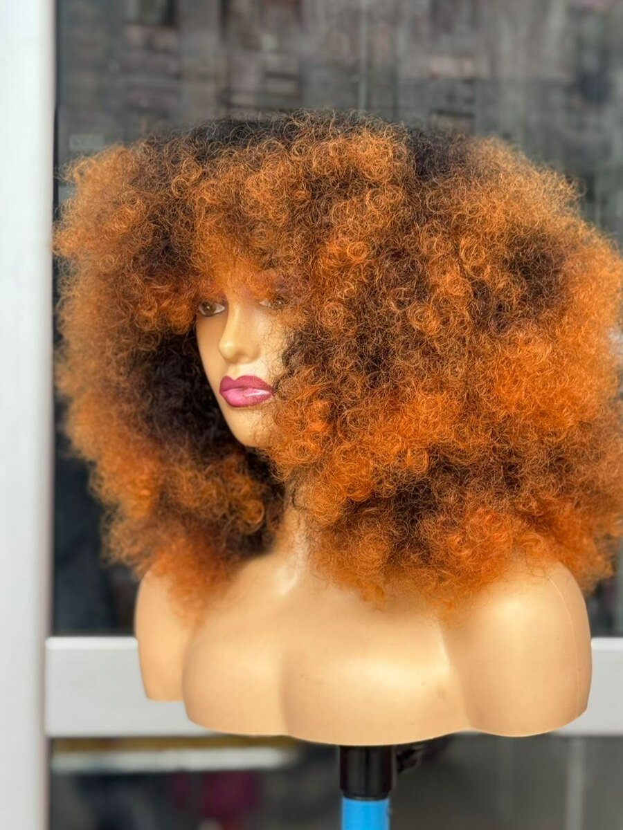 Perruque naturel afro orange