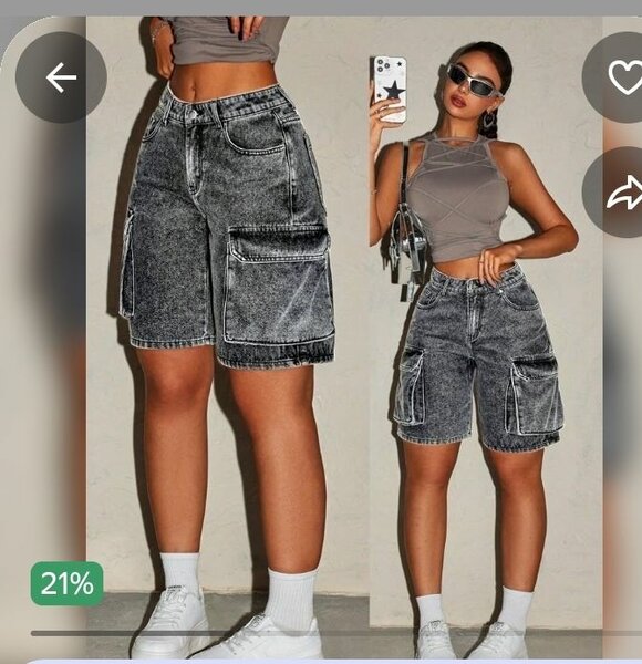 Short en jean décontracté femme