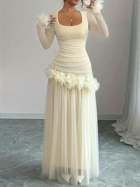 Robe Longue Élégante Fleurie