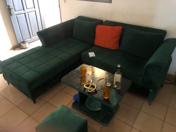 Canapé d'angle vert moderne