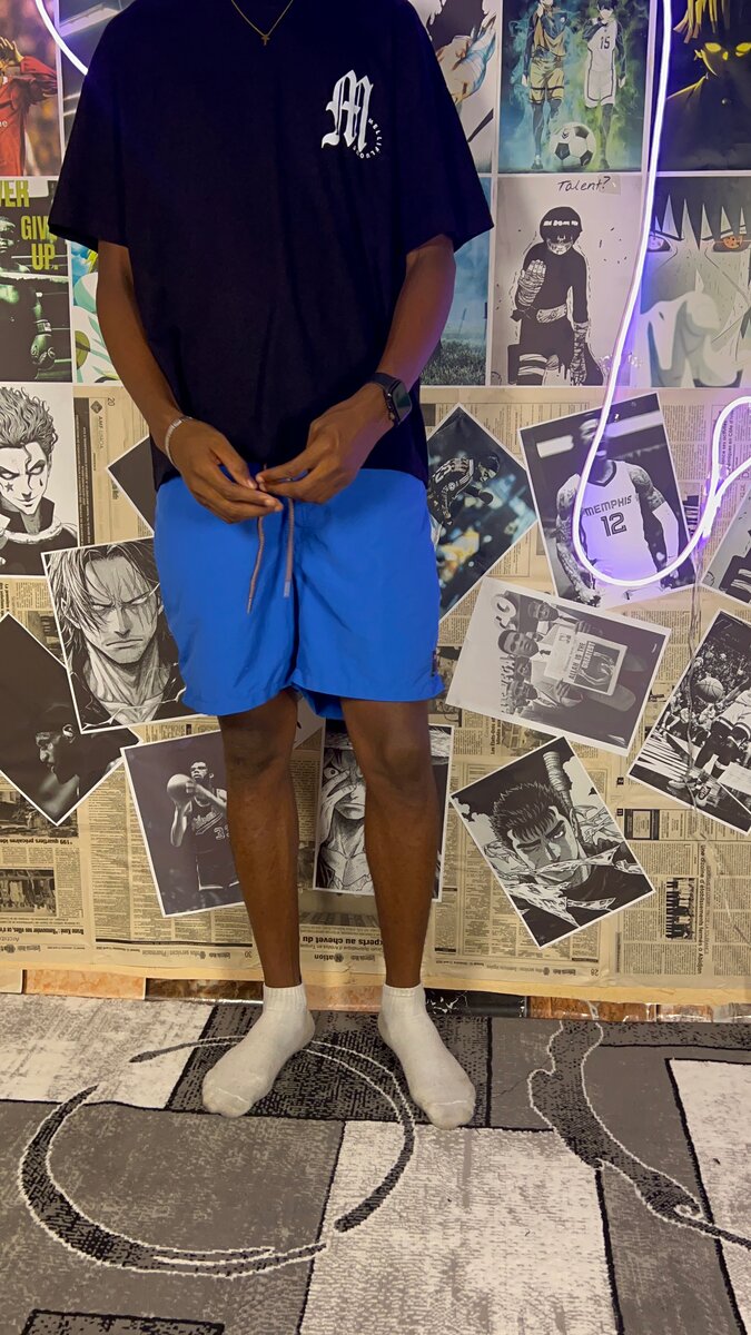 Short de sport bleu pour homme