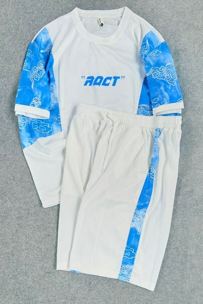 Ensemble sport bleu et blanc