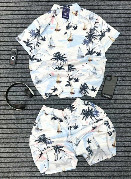 Ensemble short homme tropical