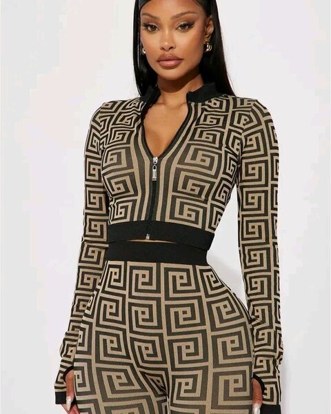 Ensemble survêtement imprimé pour femmes