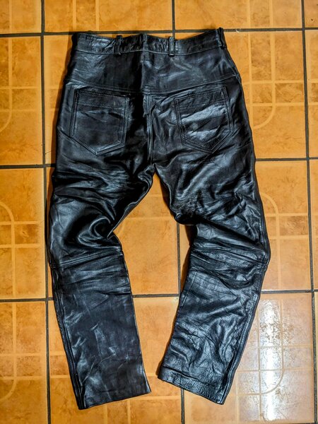 Pure heavy leather trousers