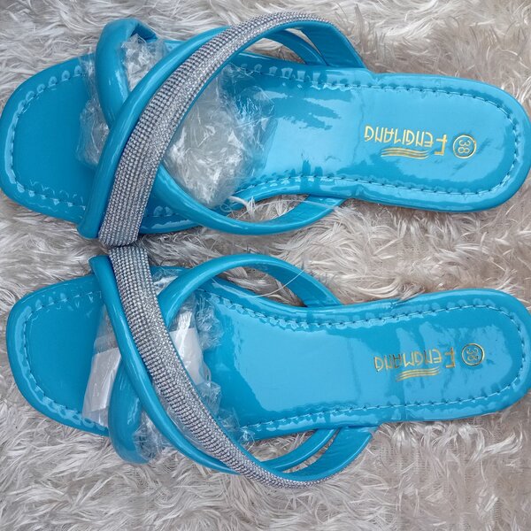 Sandales plates DUBLIDUD bleu