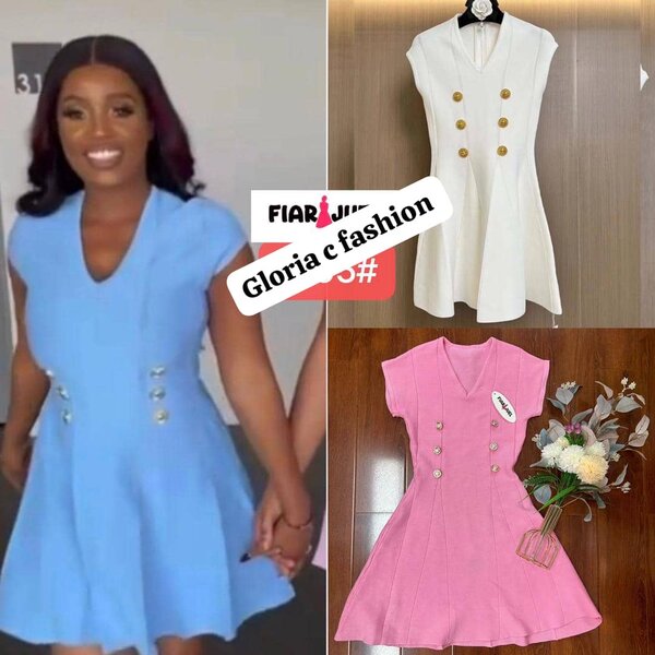 Robe évasée élégante boutons