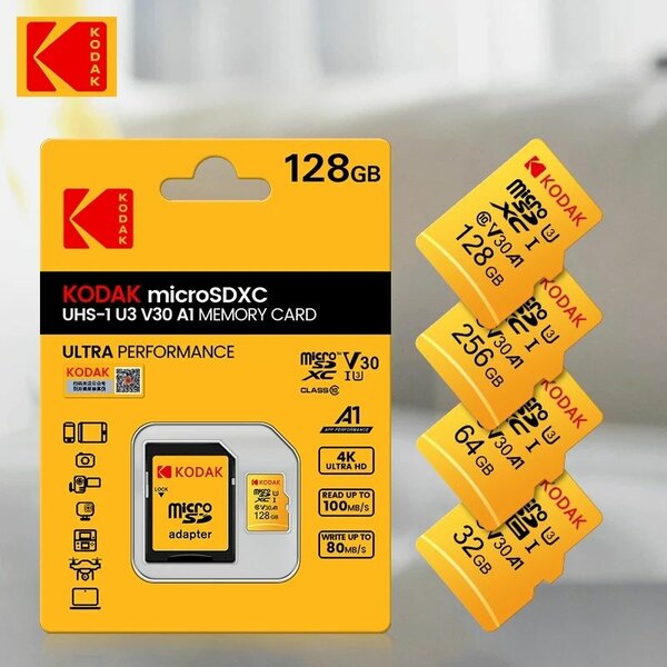 128Gb KODAK ULTRA PERFORMANCE Class 10 UHS-1 U3 V30 A1 sd ca