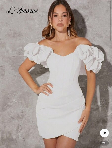 Elegant Off-Shoulder White Dress