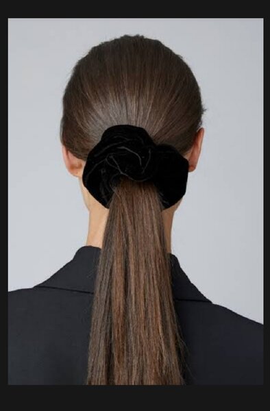 Black Velvet hair scrunchies medium size (pack of 6)
