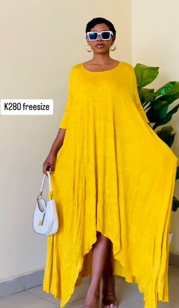 Elegant yellow dress free size