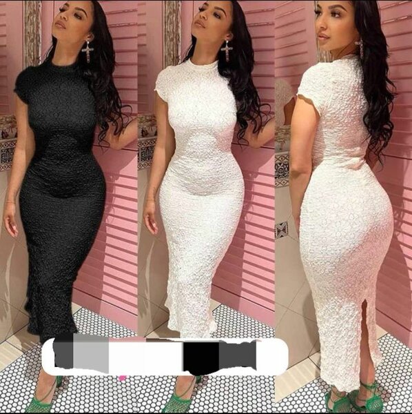 Robe longue avec fente derrière