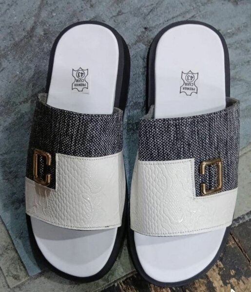 Sandales plates pour hommes en cuir