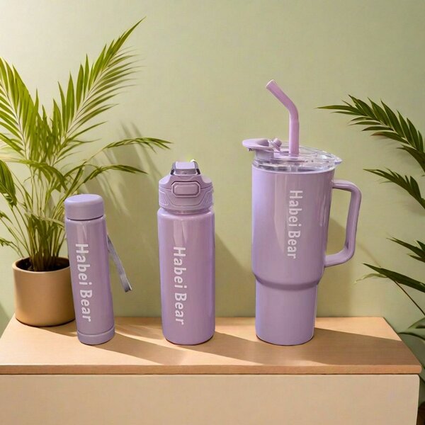 3pc plastic tumbler set and bottle set