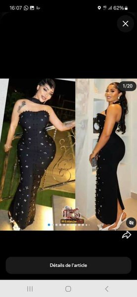 Robe longue noire élégante